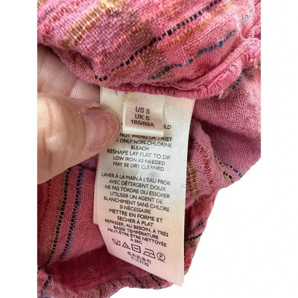 Pilcro Women's Pink Sleeveless Collared Plaid Button-Up Shirt Size Small - Picture 4 of 4